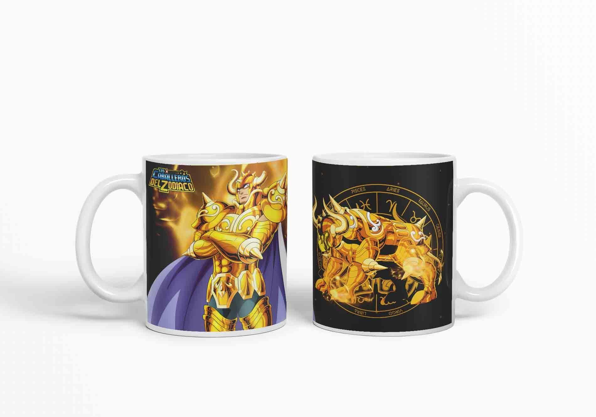 Taza Caballero del Zodiaco - tauro negro D27 (320ml)-1