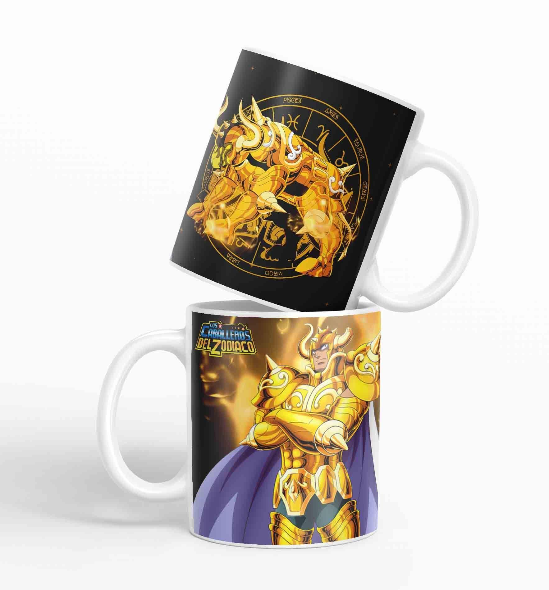 Taza Caballero del Zodiaco - tauro negro D27 (320ml)-0