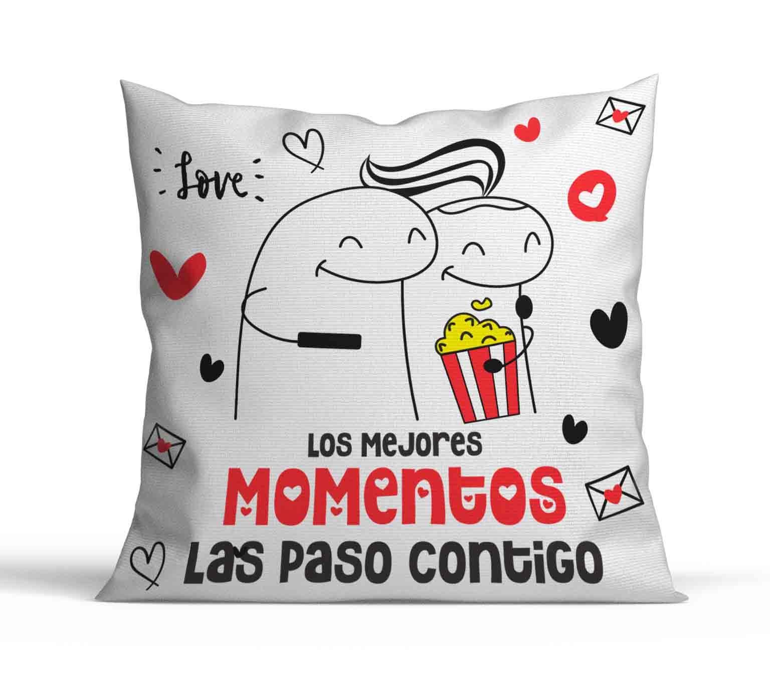Cojín Flork Los mejores momentos los paso contigo - San Valentin D4-0