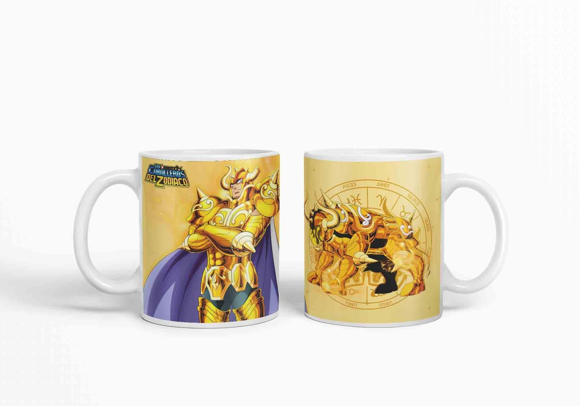 Taza Caballero del Zodiaco - tauro dorado D26 (320ml)-2