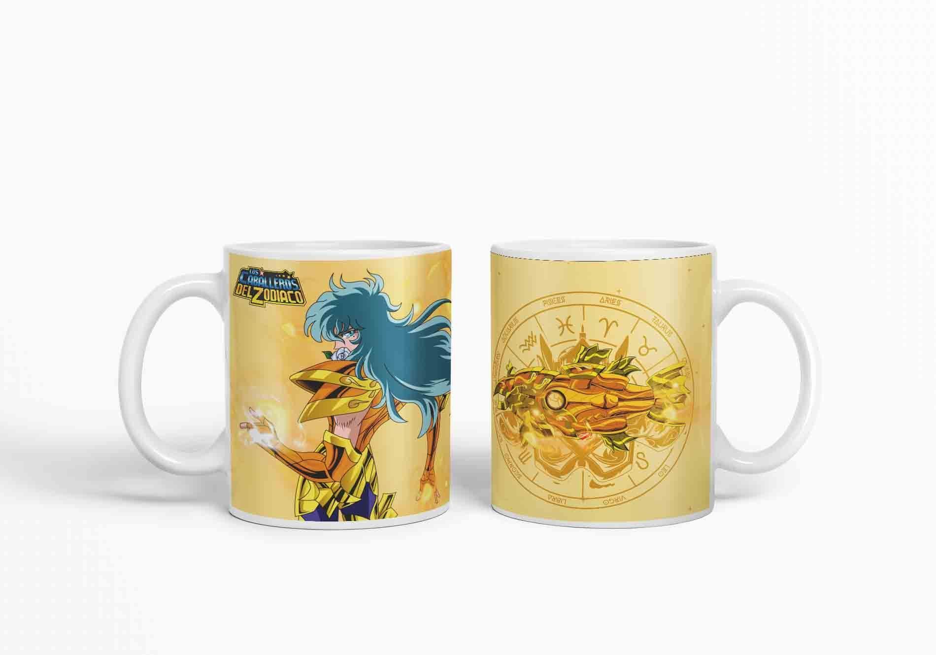 Taza Caballero del Zodiaco -piscis dorado D22 (320ml)-2