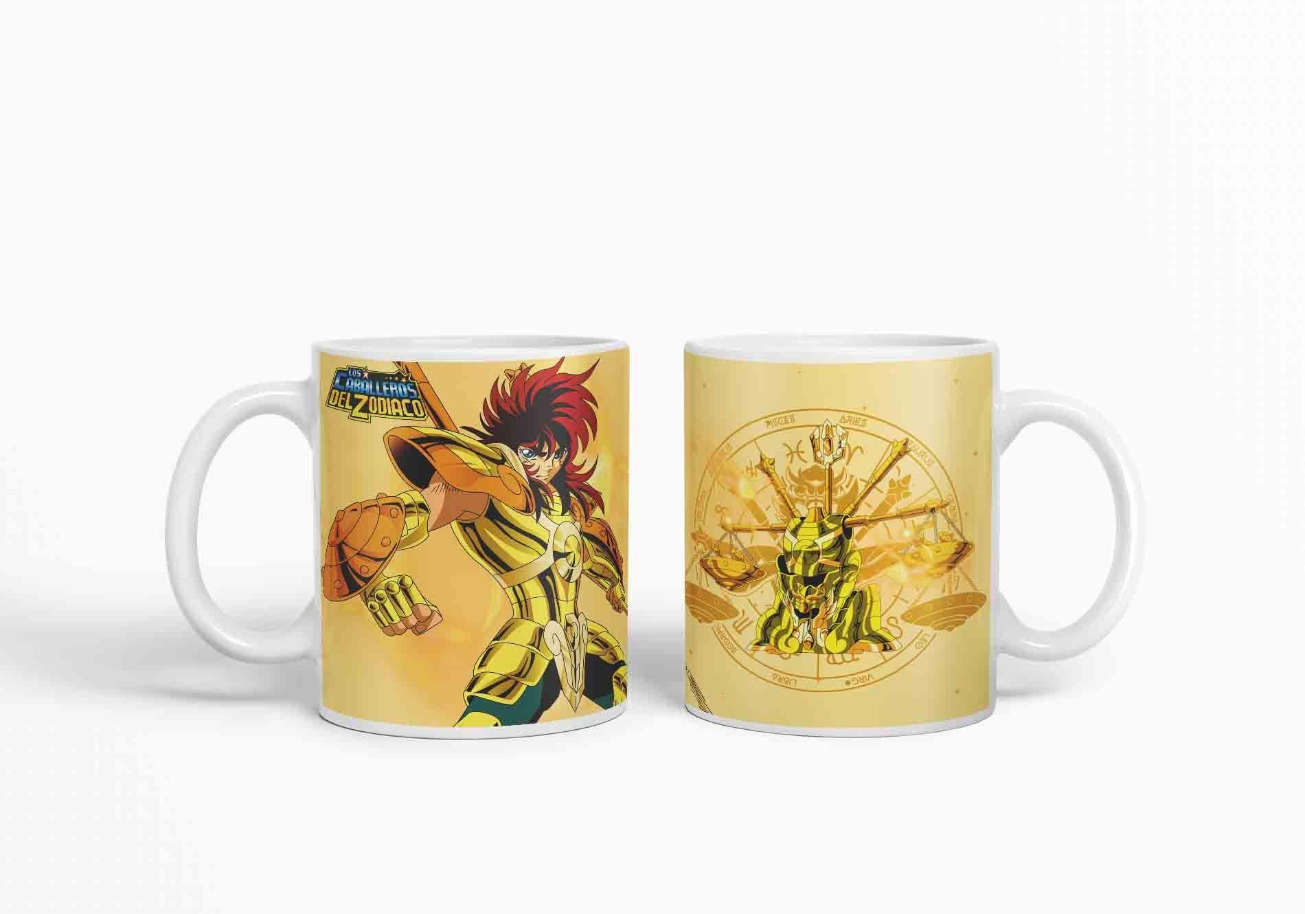 Taza Caballero del Zodiaco - libra dorado D19 (320ml)-2