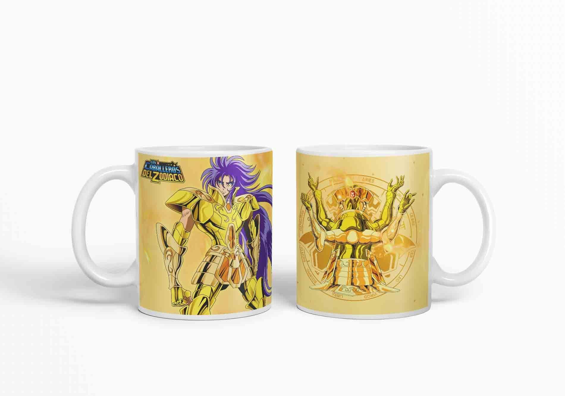 Taza Caballero del Zodiaco - Geminis Dorado D15 (320ml)-2