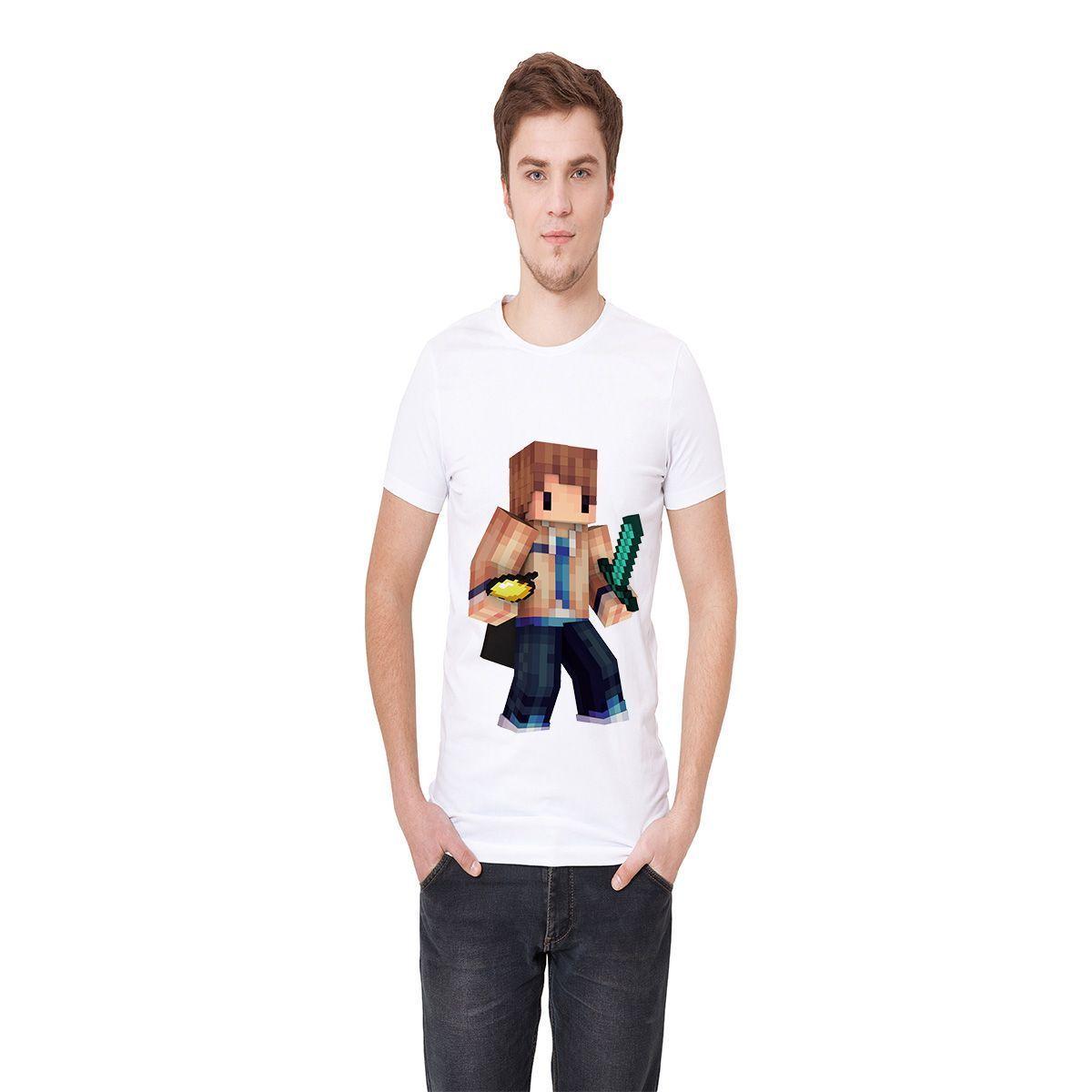 Polera Manga Corta Infantil Minecraft D3-0