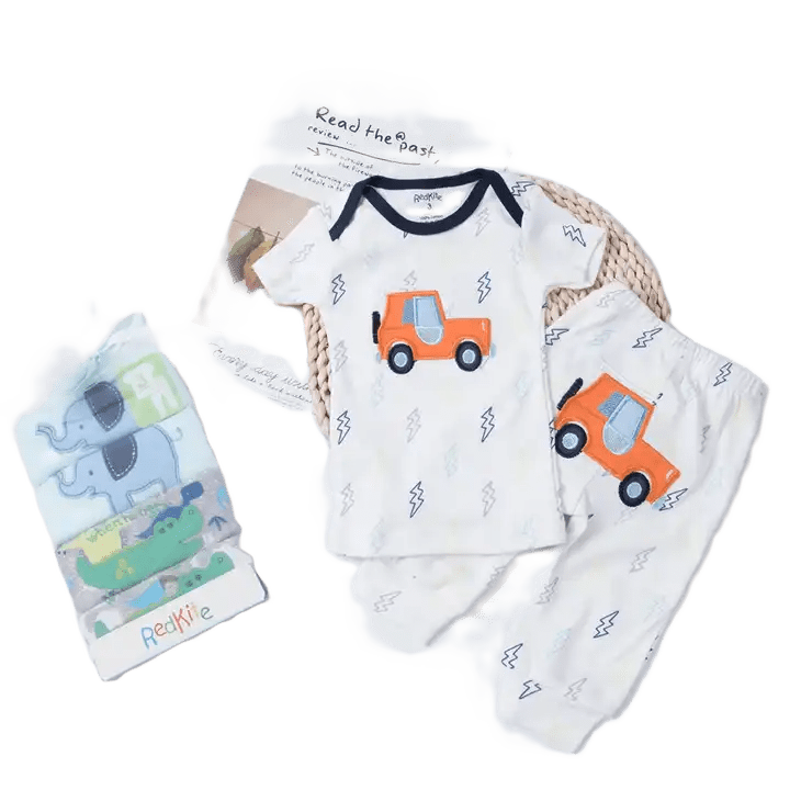 Set 2 Conjuntos Pijamas Bebes Manga Corta. Modelos Surtidos-0