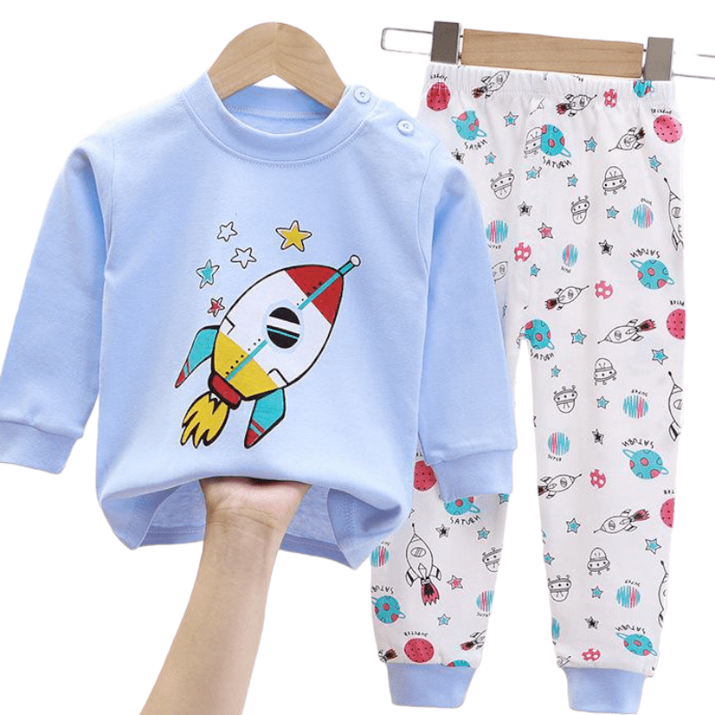 Pijama Cohete para Niñas Y Bebés 100% Algodón Hipoalergénico-0
