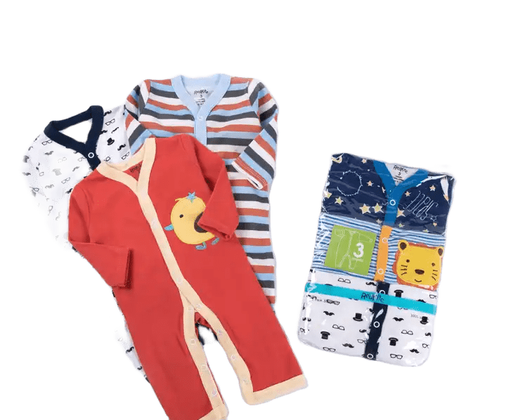 Set 3 Pijanmas Ositos Enteritos Niño. Modelos Variados De Algodón-0