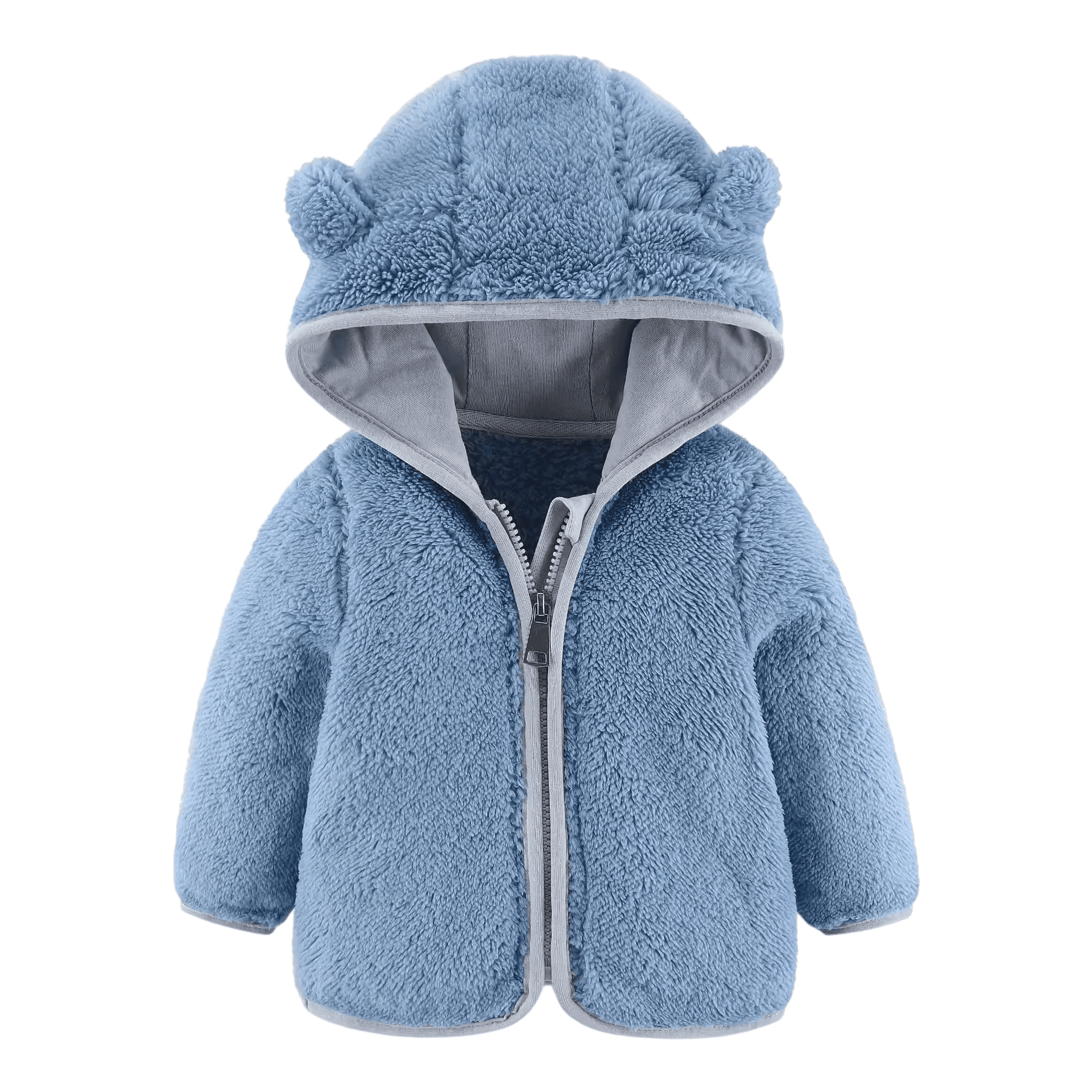 Polerón Polar Azul Claro Peludito Para Bebés-0