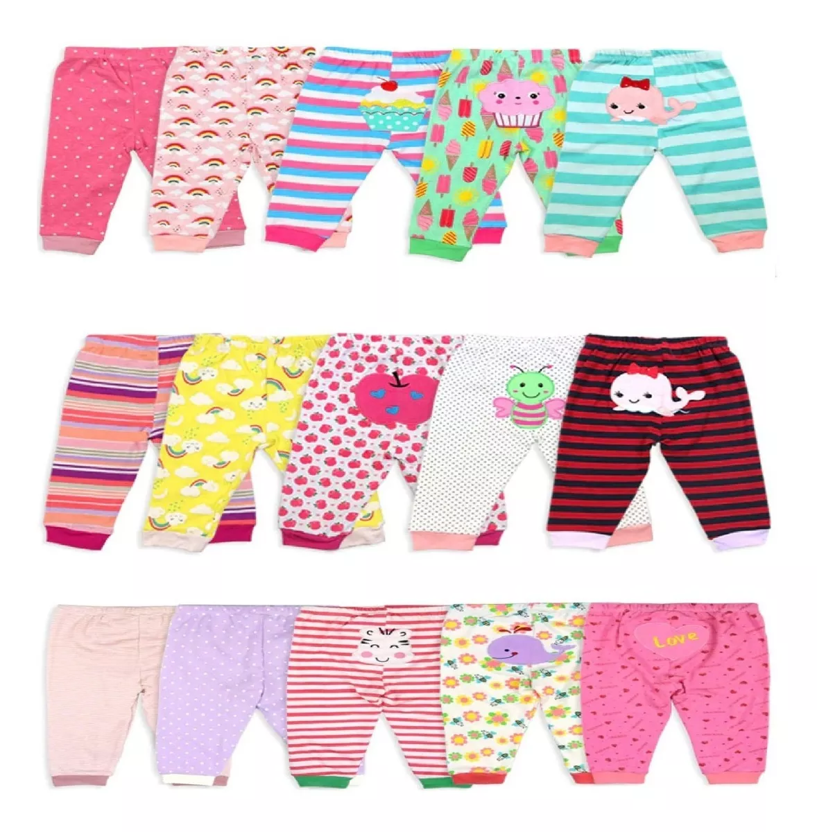 Pack 5 Pantalones Calzas Para Niña. Modelos Surtidos Algodón-1
