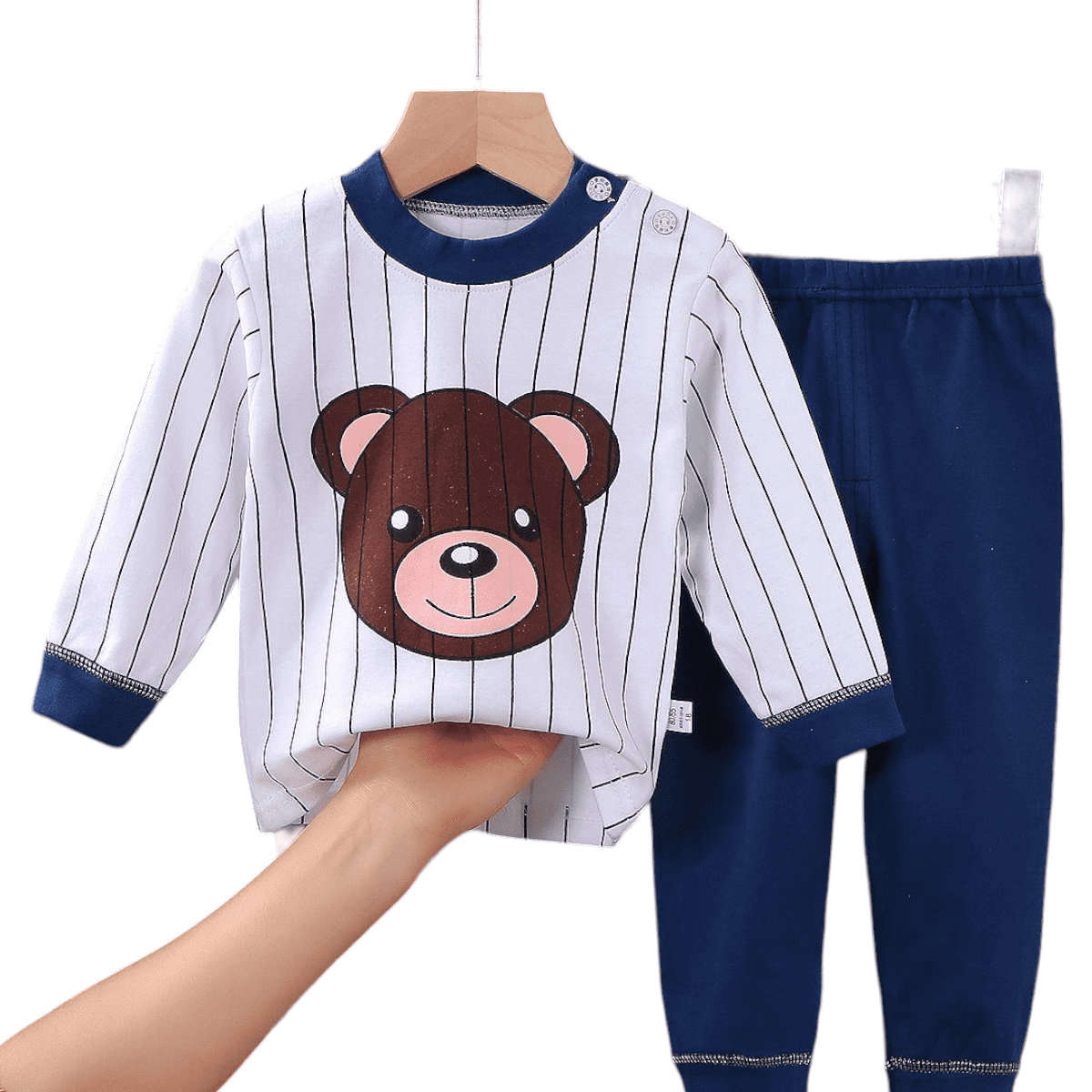 Pijama Osito Rayas Para Niños Y Bebés 100% Algodón Hipoalergénico-0