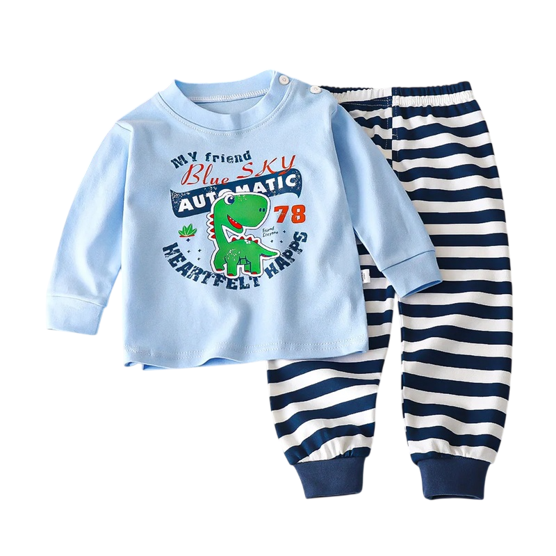 Pijama Dinosaurio para Niños Y Bebés 100% Algodón-0