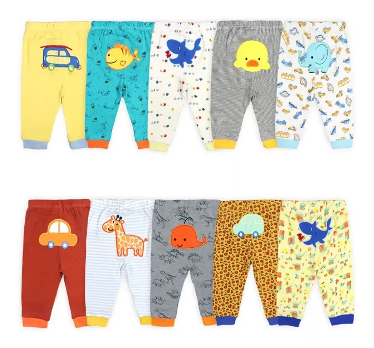 Pack 5 Pantalones Calzas Para Bebe. Modelos Surtidos Algodón-1