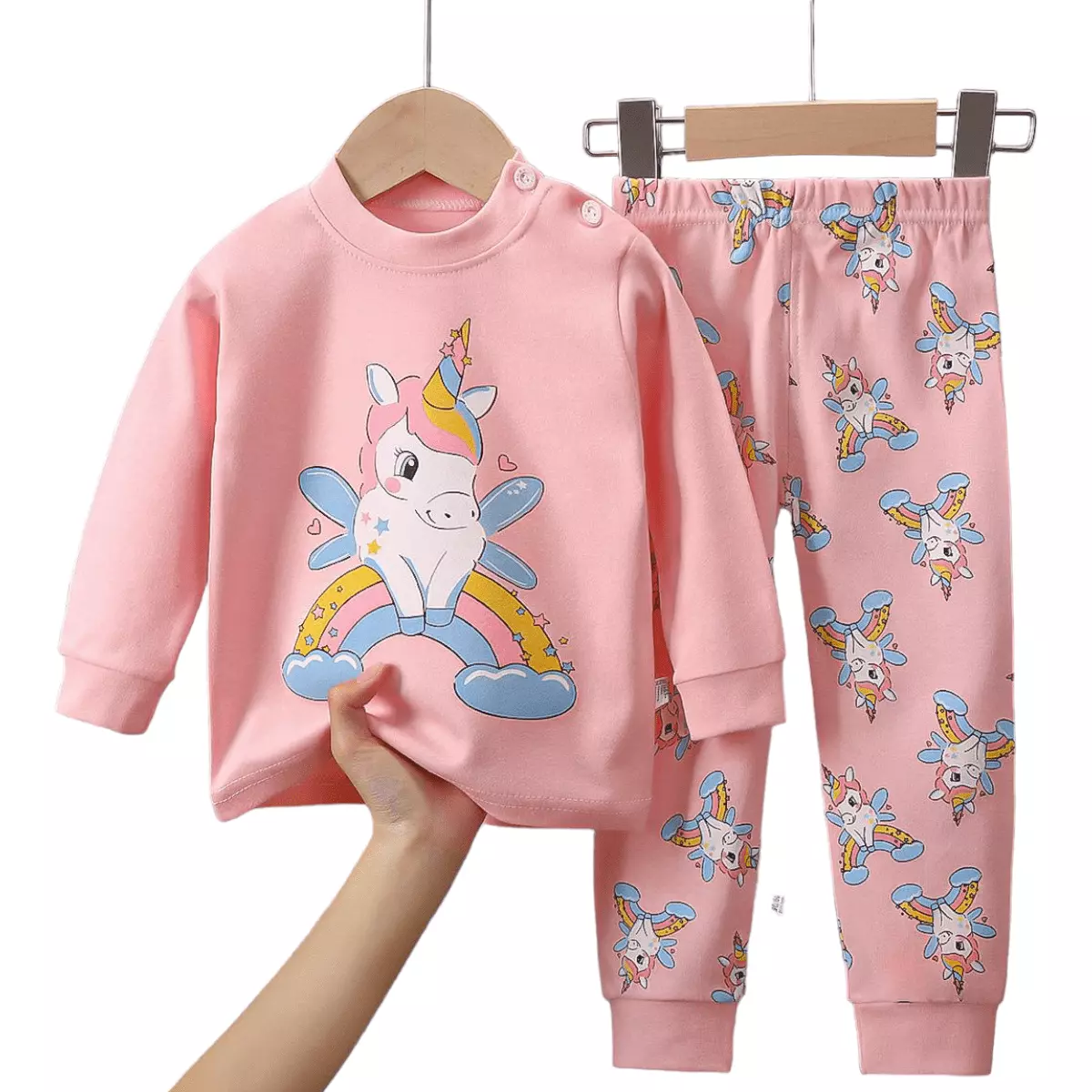 Pijama Unicornio Rosado Para Niñas Y Bebés 100% Algodón Hipoalergénico-0
