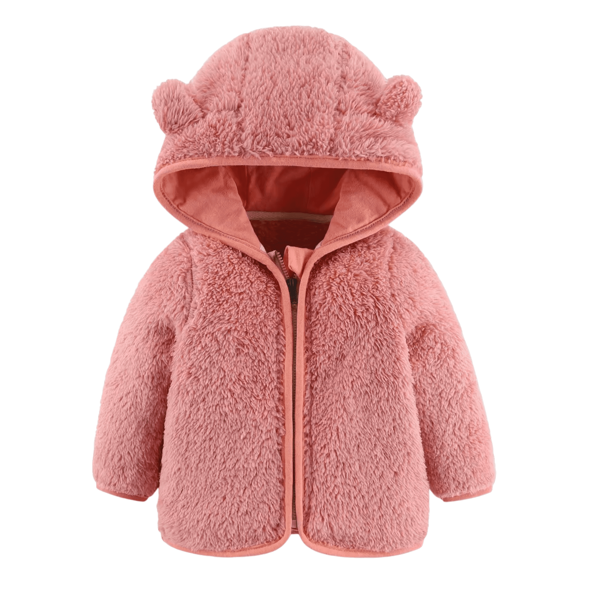 Polerón Polar Rosado Peludito Para Bebés-0