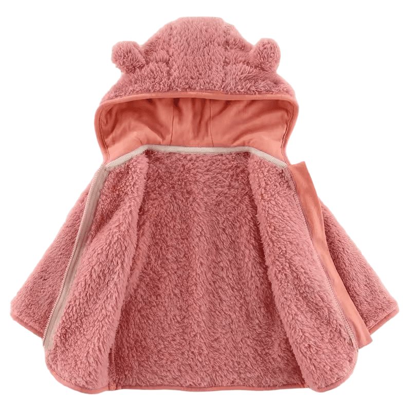 Polerón Polar Rosado Peludito Para Bebés-2