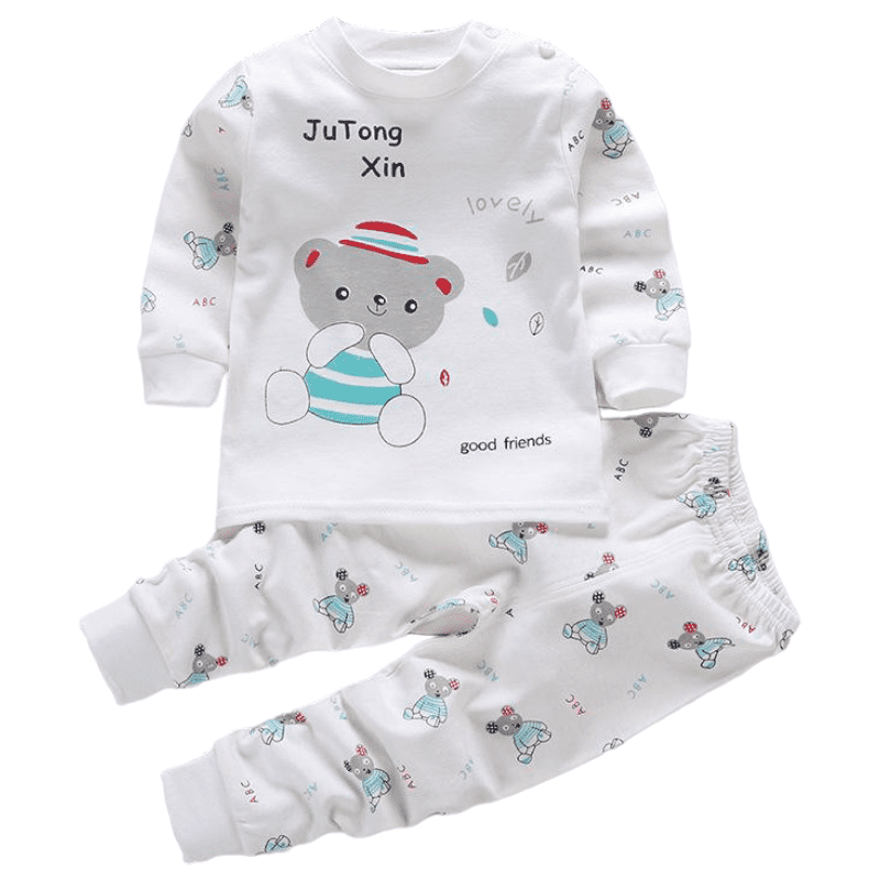 Pijama Osito Blanco para Niñas Y Bebés 100% Algodón Hipoalergénico-0