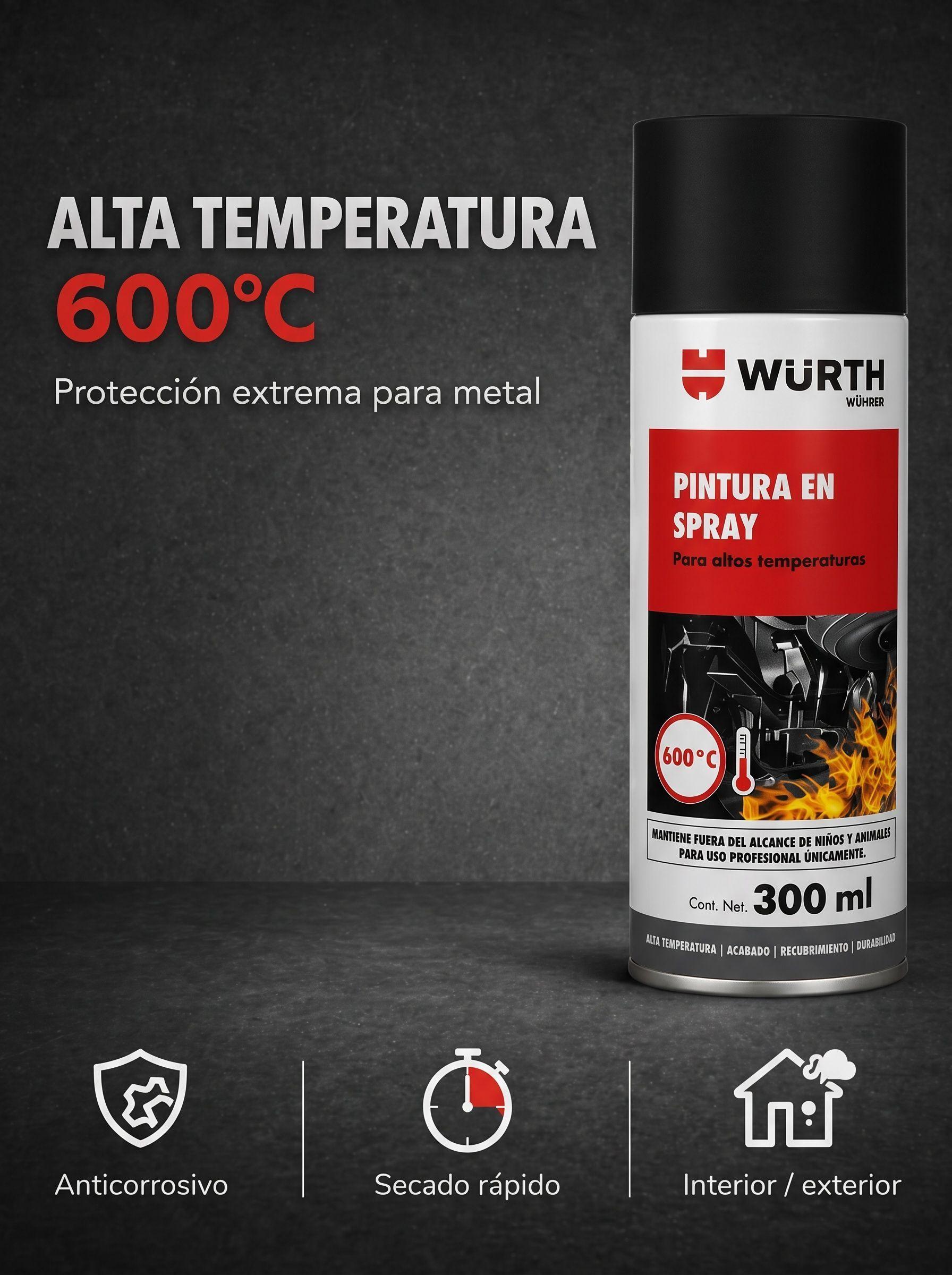 Spray WURTH Alta Temperatura Negro 400 ml-4