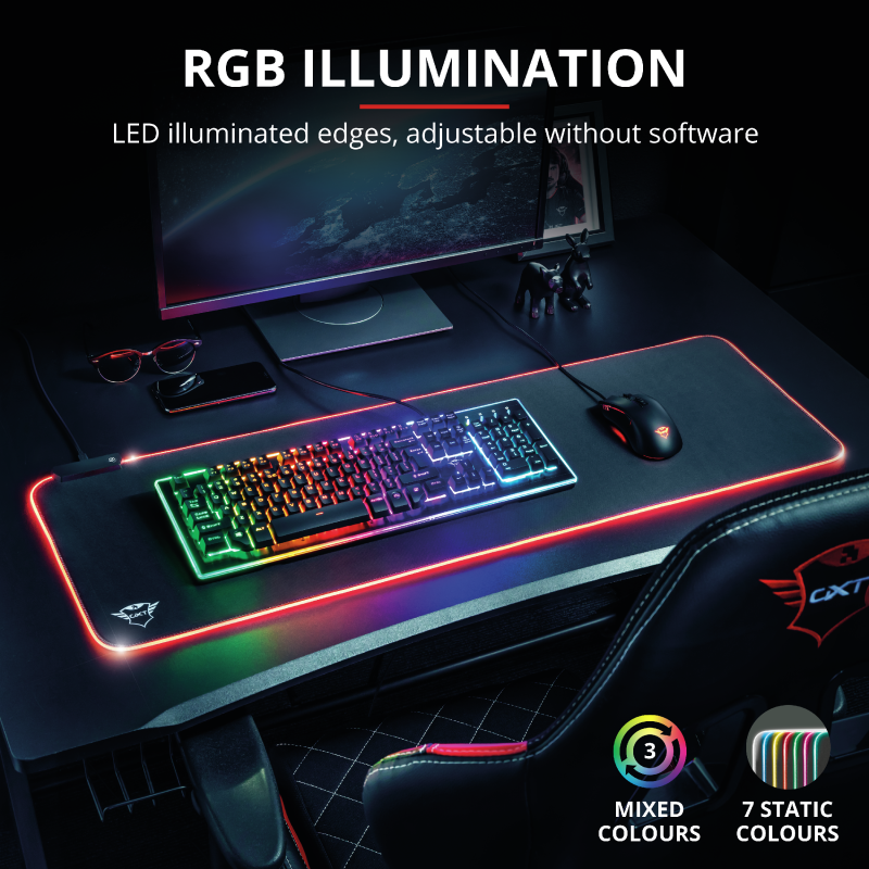 Mousepad Gamer Trust Gxt 764 Glide Flex Rgb Xxl Negro-4