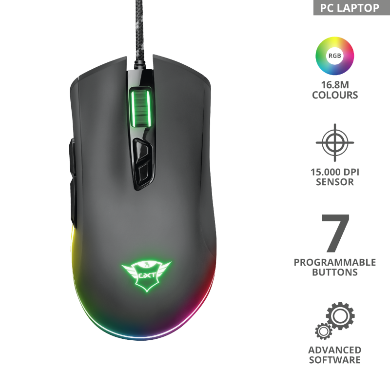 Mouse Gamer Gxt 900 Qudos Rgb Trust Negro-1