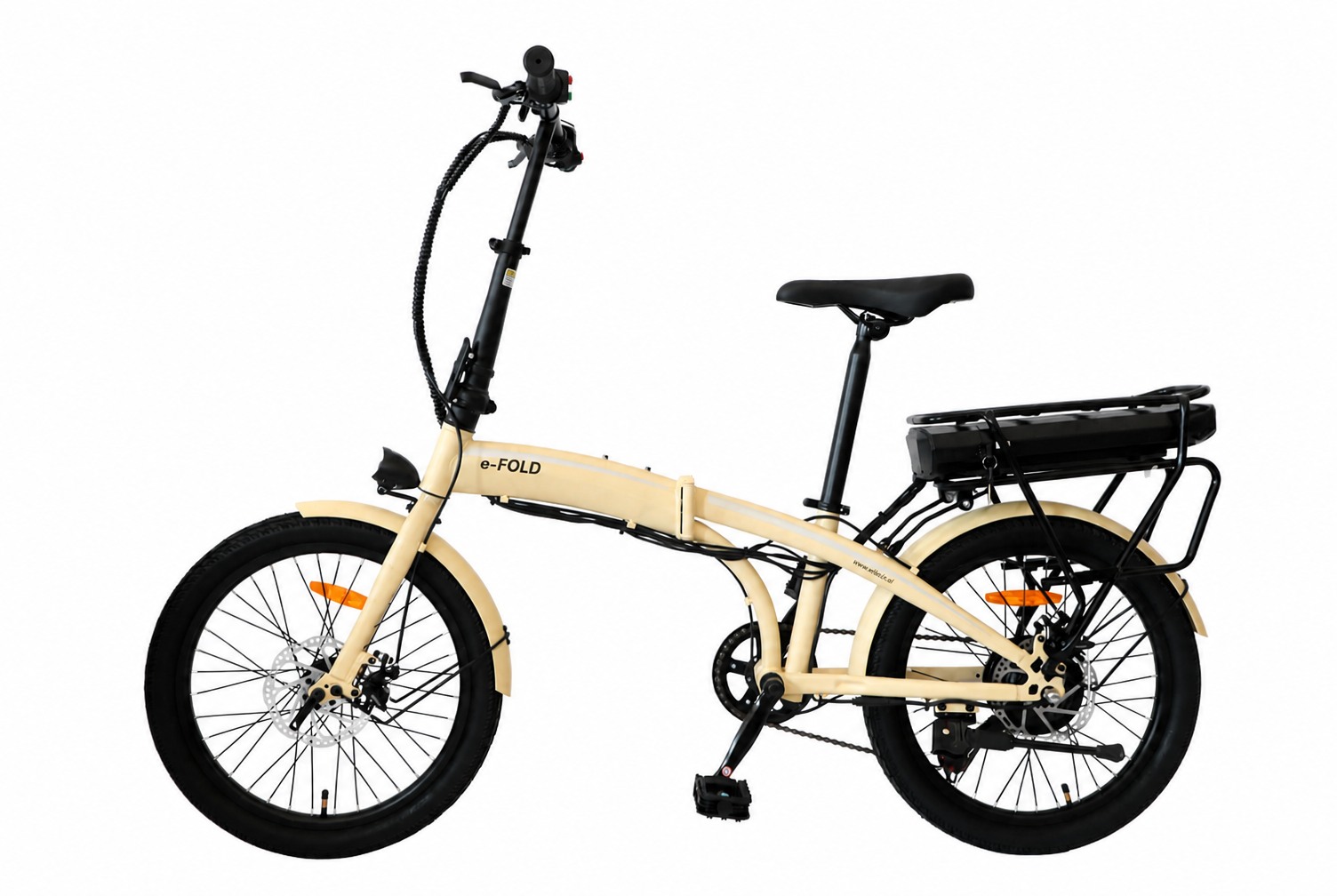 Bicicleta eléctrica plegable Ebicis EFOLD Crema-2