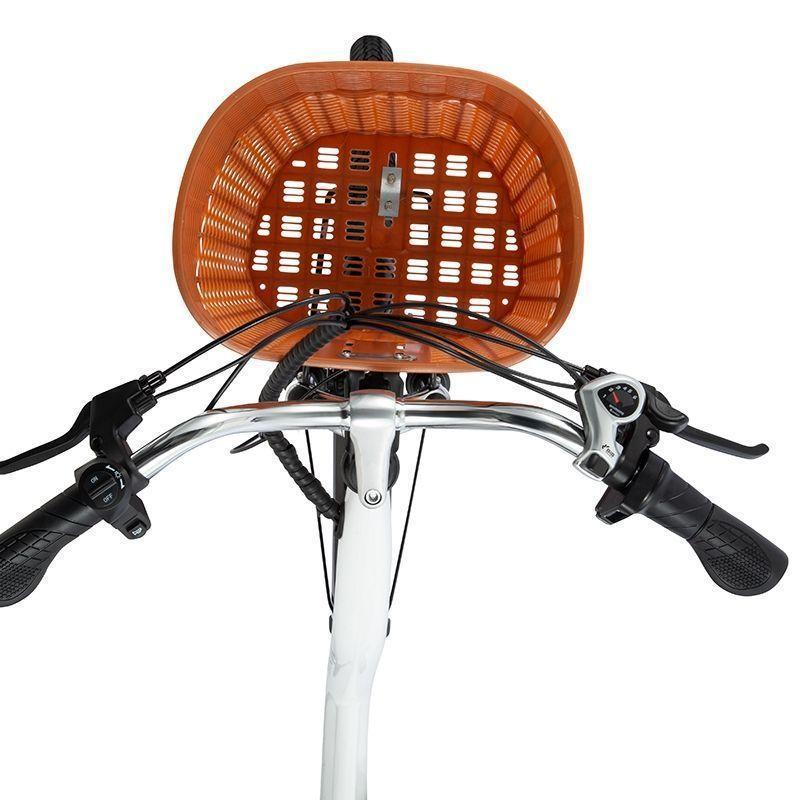Bicicleta Electrica New City Blanca Canasto Aro26-2