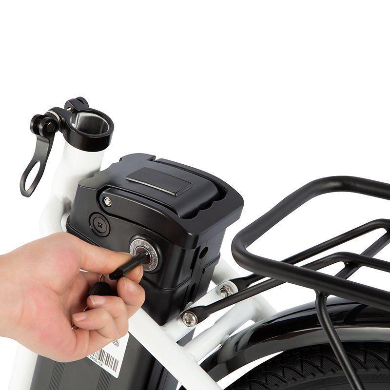 Bicicleta Electrica New City Blanca Canasto Aro26-5