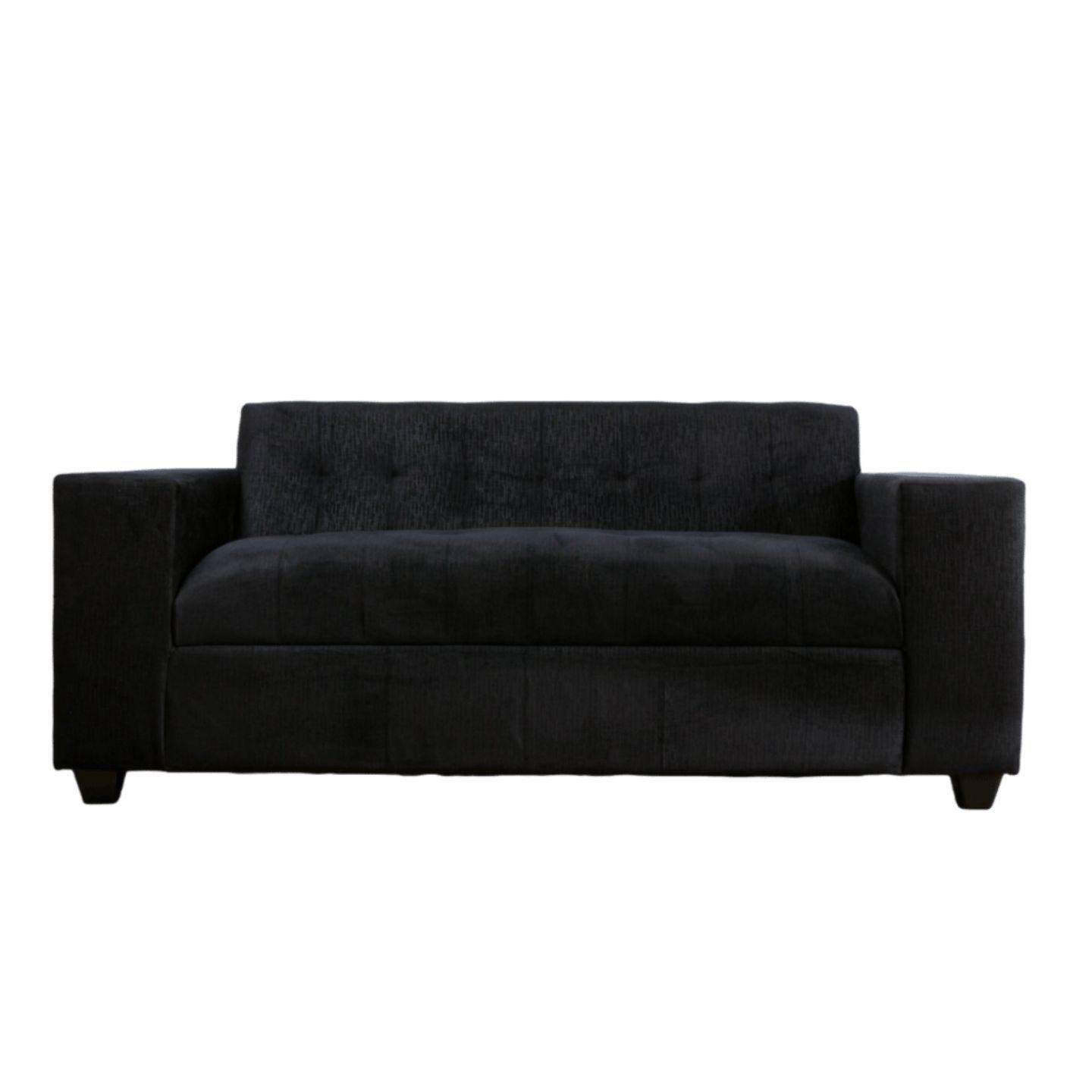 Sofá  Felpa Negro 2 Cuerpos-0