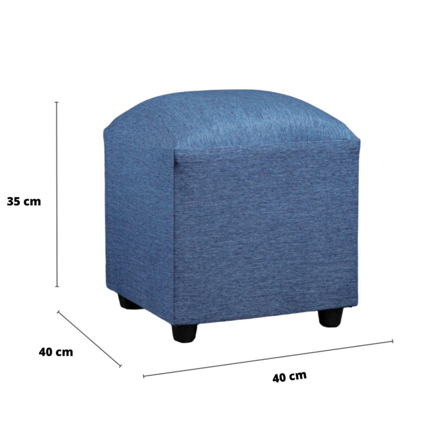 Puff  Cubo Lino Azul-1