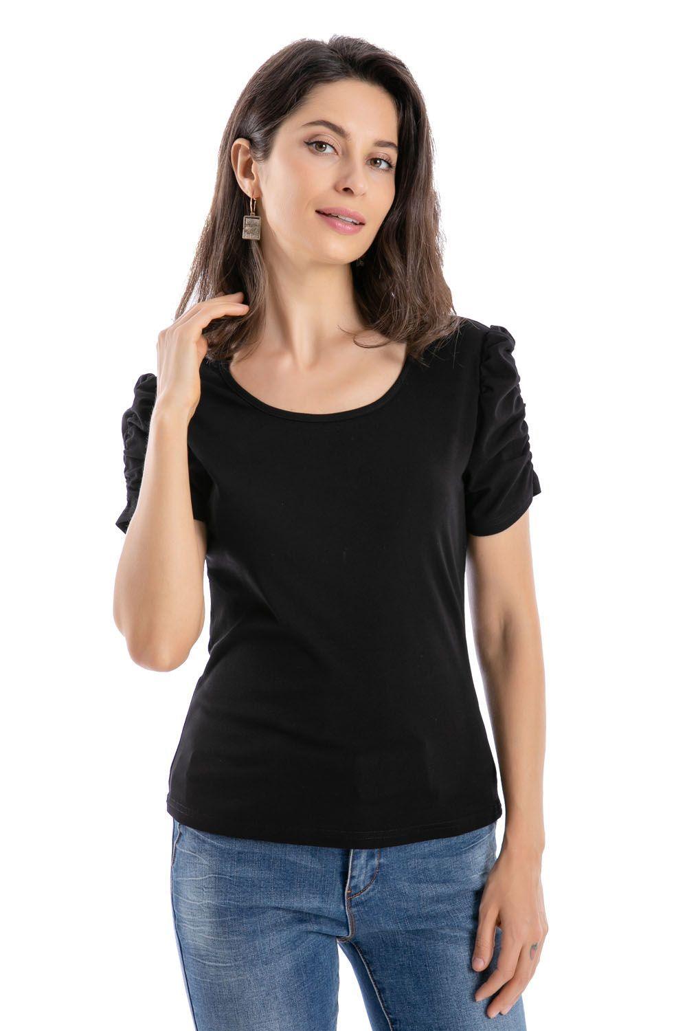 Polera Manga Princesa Negro Nicopoly-0