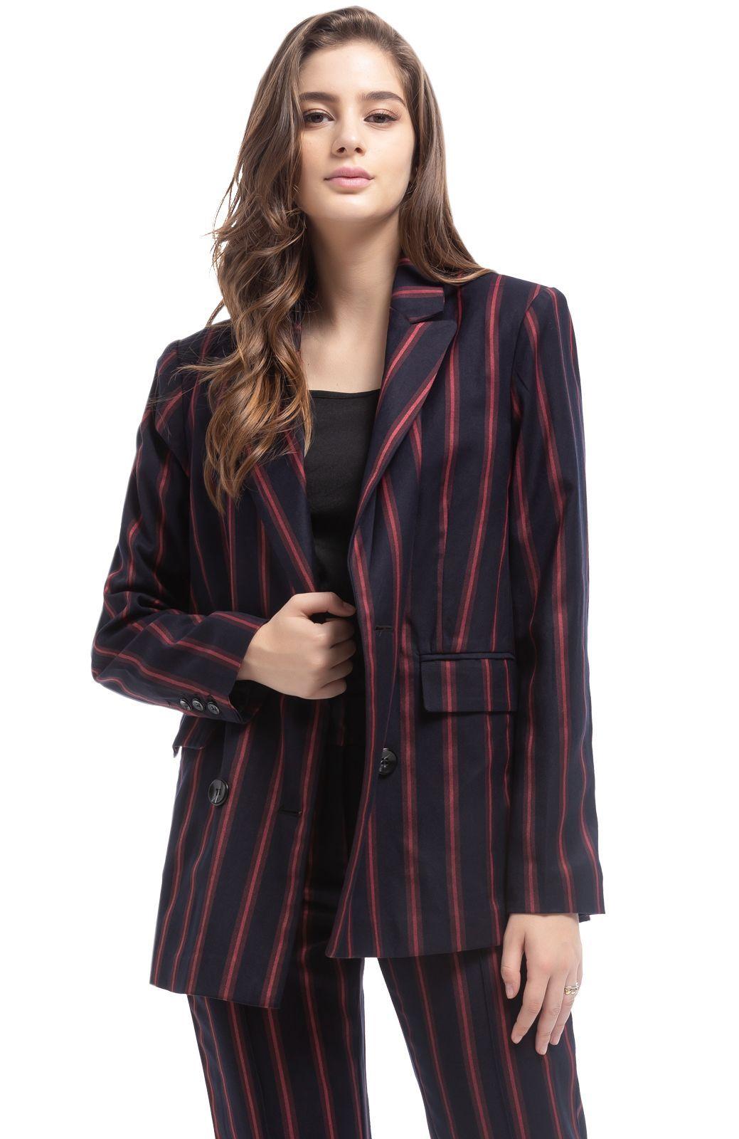 Chaqueta Rayas Verticales Negro Nicopoly-0