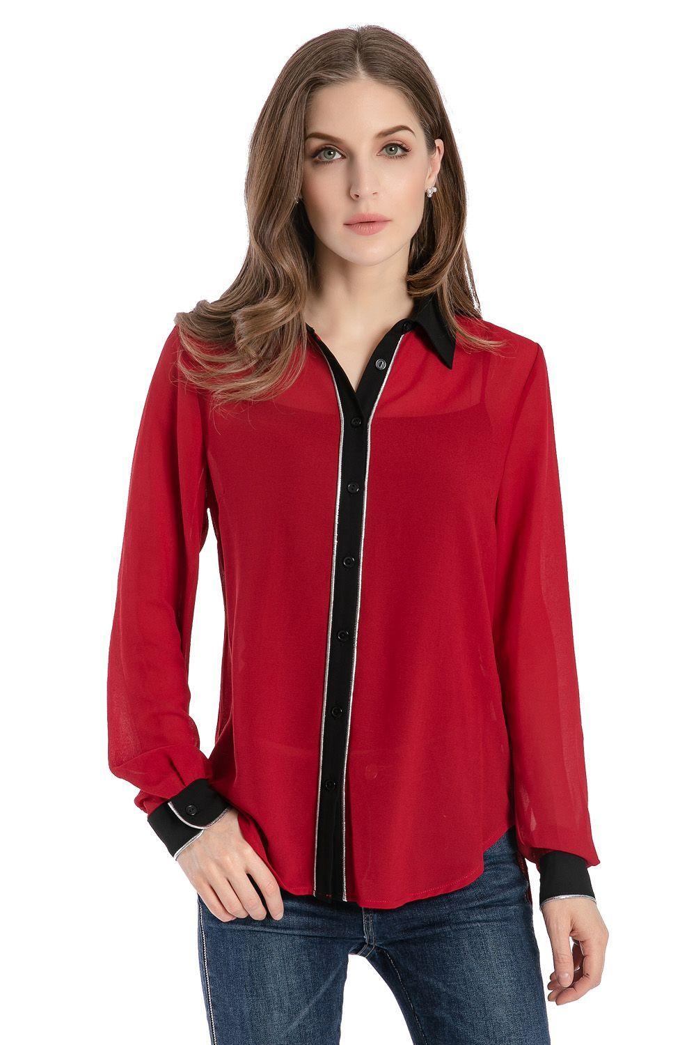 Blusa Detalles Plateados Burdeos Nicopoly-1