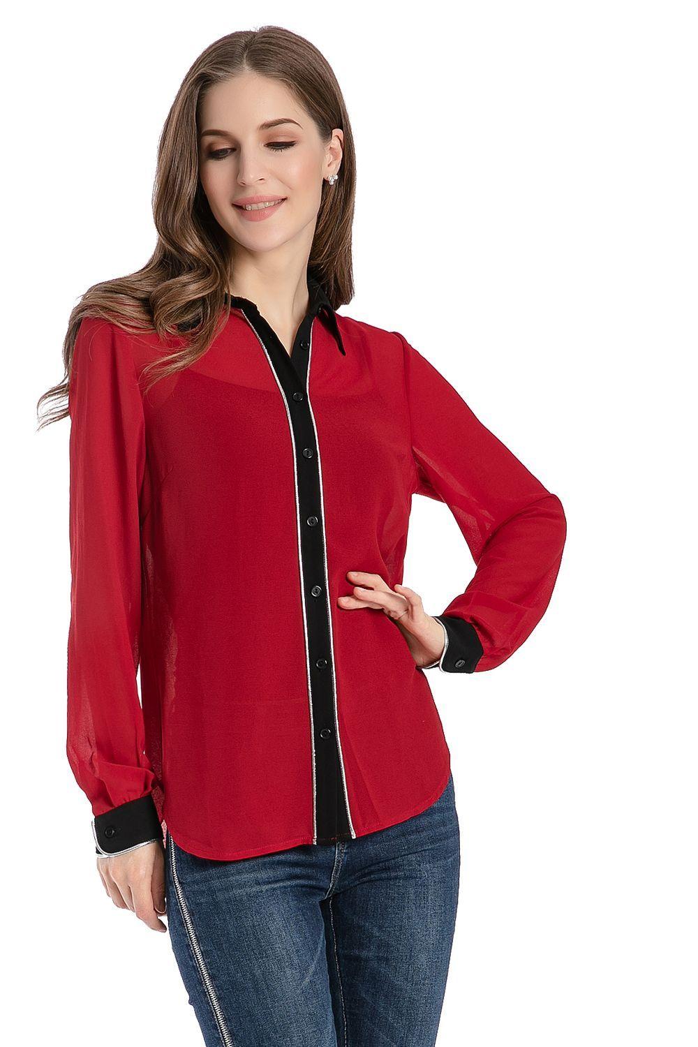 Blusa Detalles Plateados Burdeos Nicopoly-0
