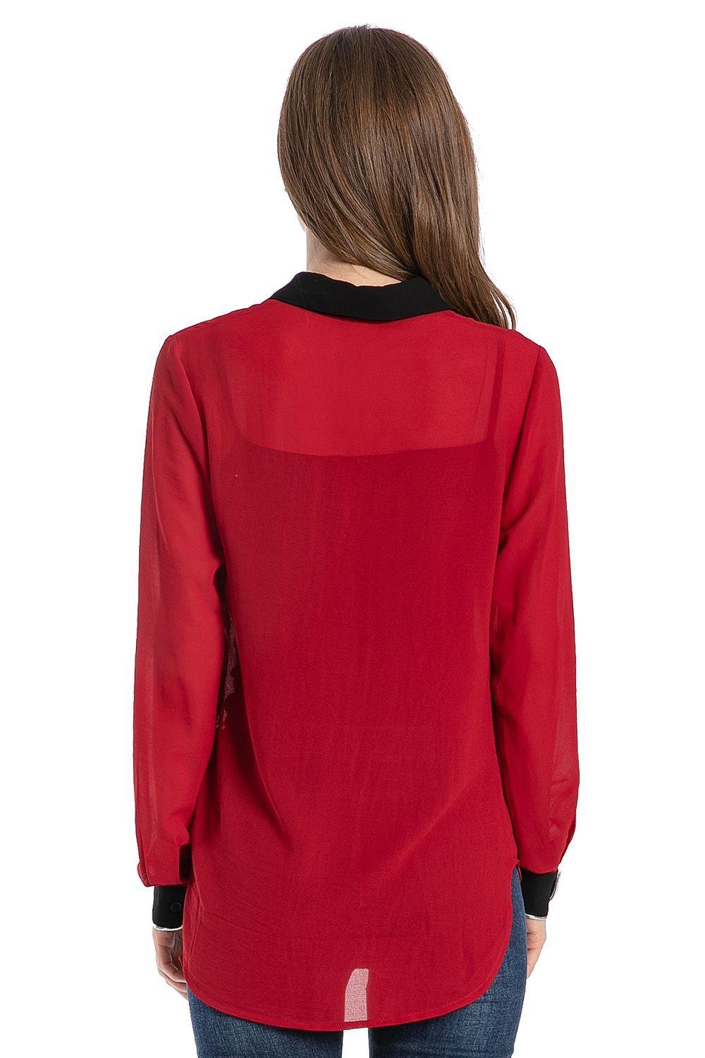 Blusa Detalles Plateados Burdeos Nicopoly-2