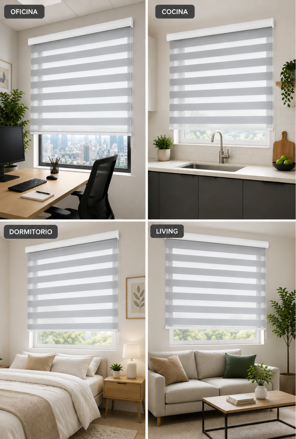 Cortina Roller Duo 120x160 Gris-5