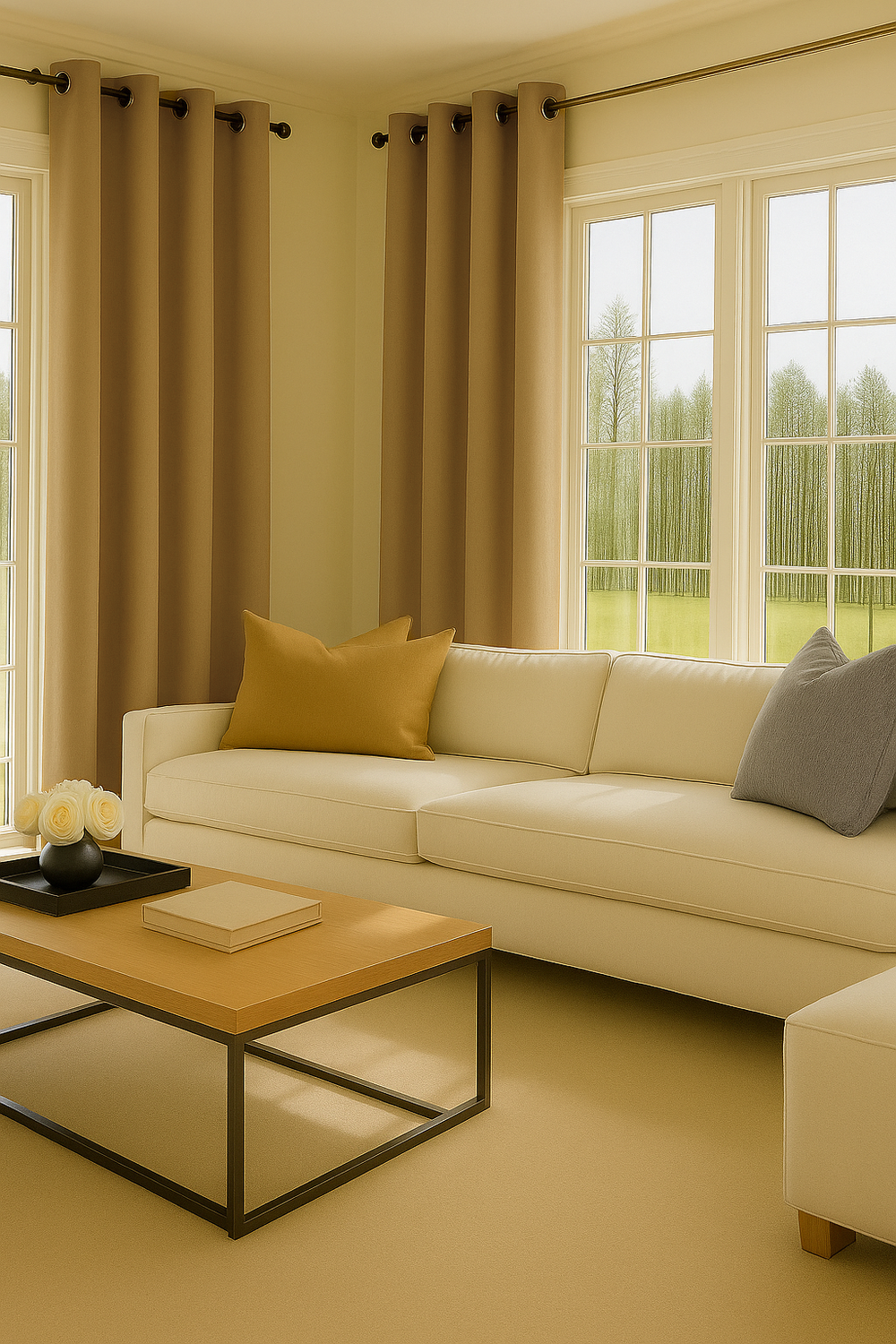 Pack 2 Cortina Tradicional 100% Blackout Dorado-2