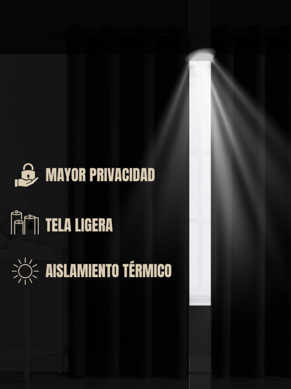 Pack 2 Cortina Tradicional 100% Blackout Dorado-8