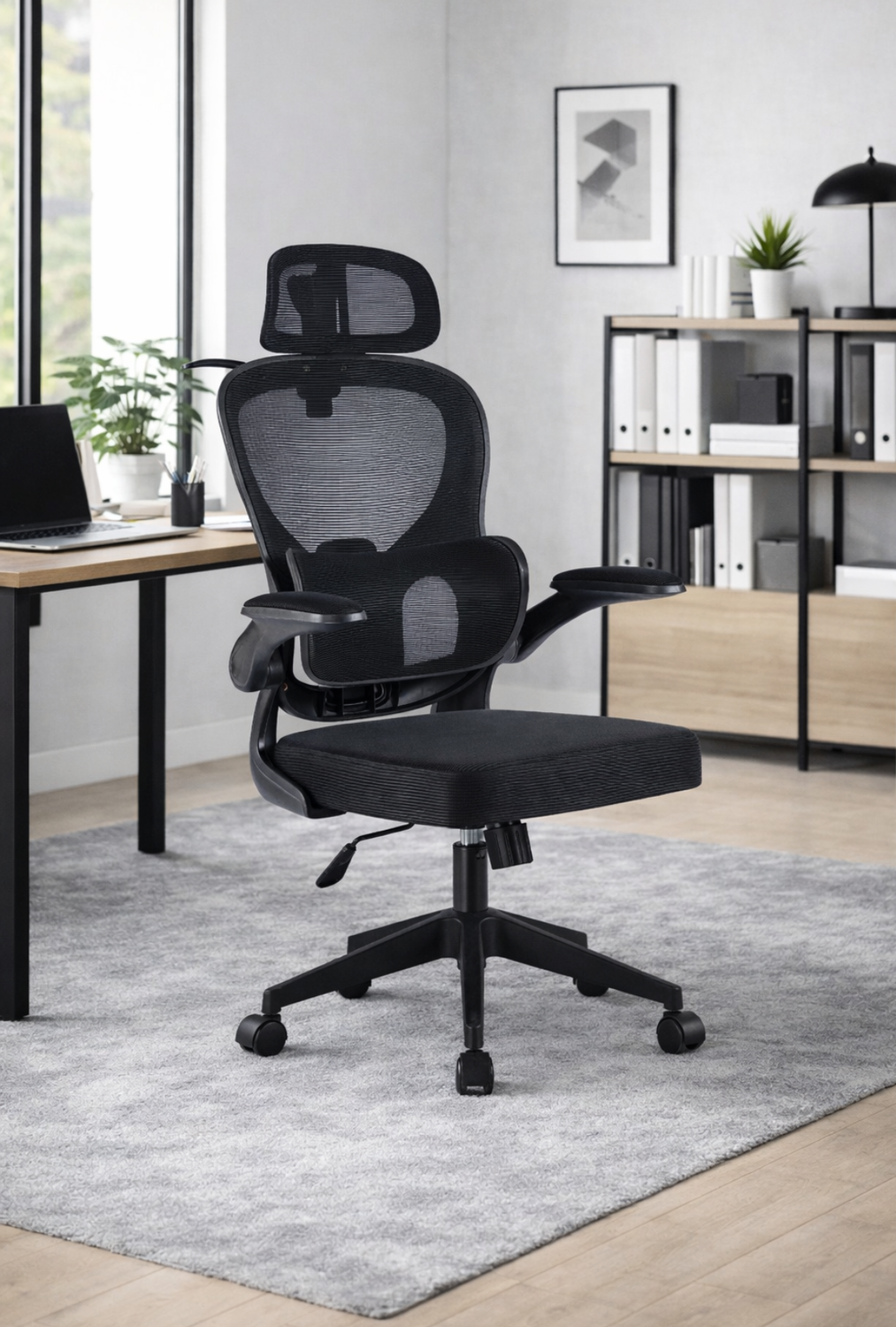 Silla Ergonomica de Oficina para Escritorio Negra-1
