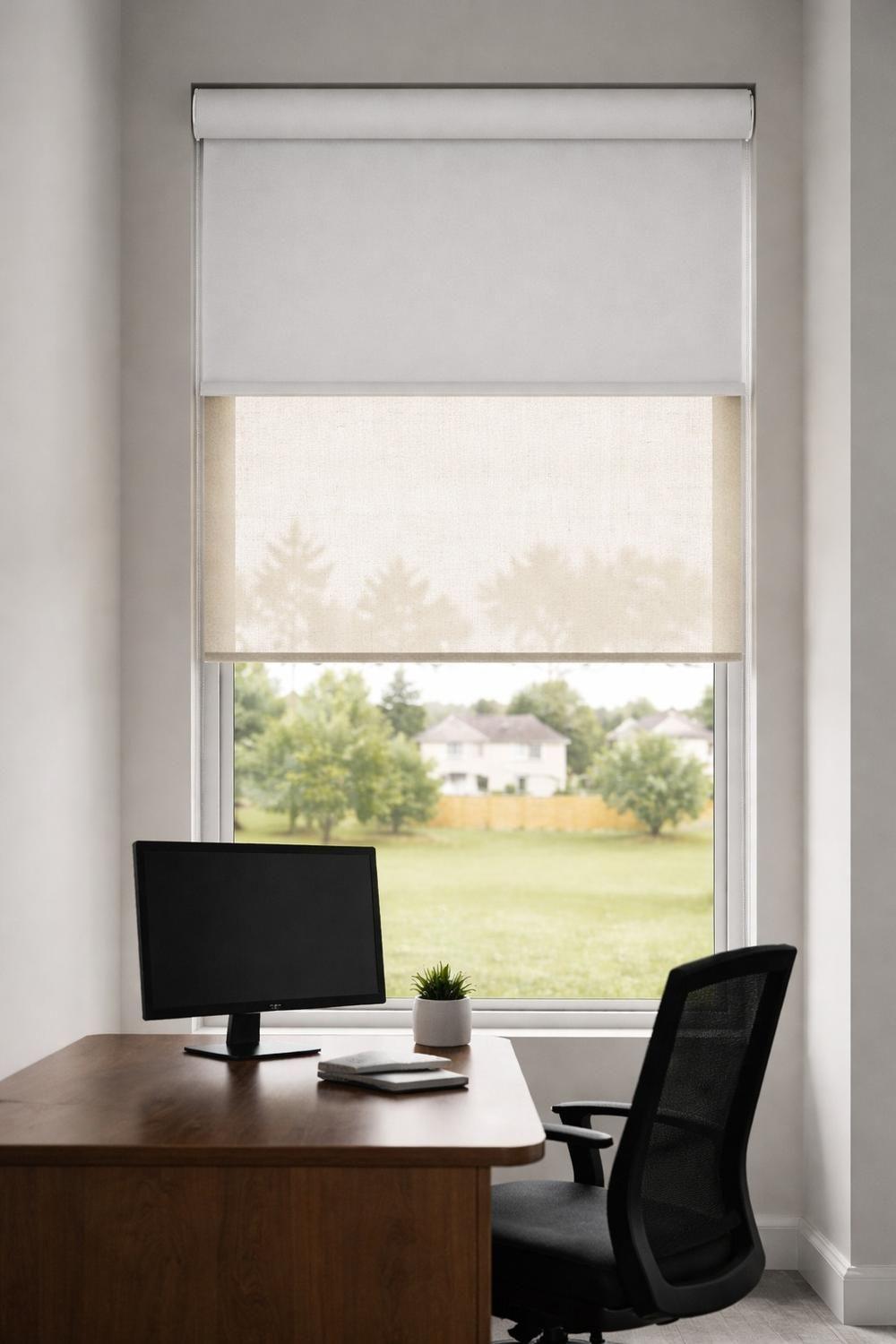 Cortina Roller Doble Blackout / Sunscreen 165X160-0