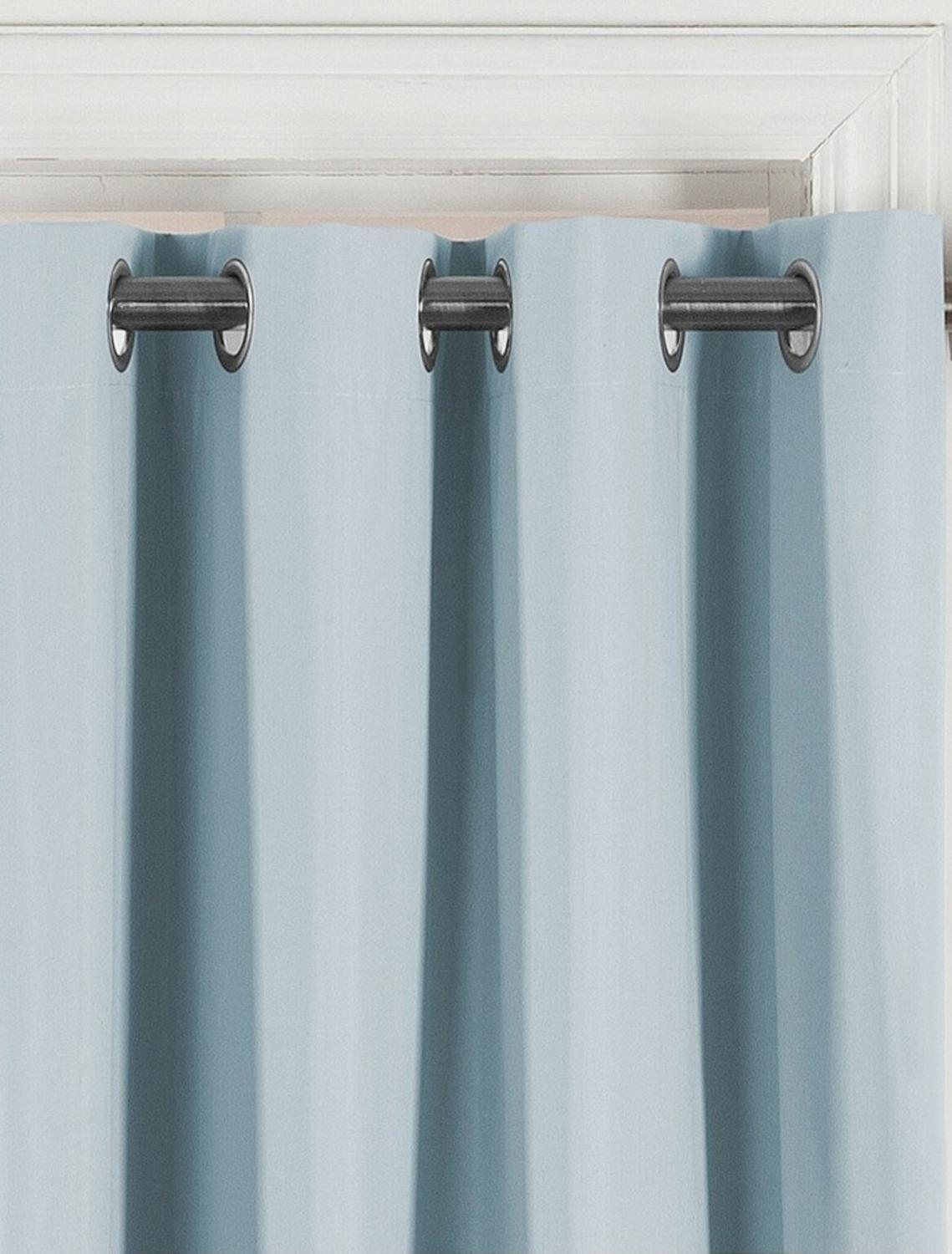 Pack 2 Cortina Tradicional 100% Blackout Azul Claro-6