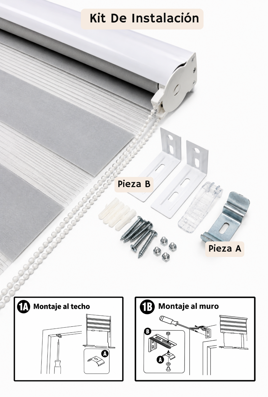 Cortina Roller Duo 180x160 Gris-2