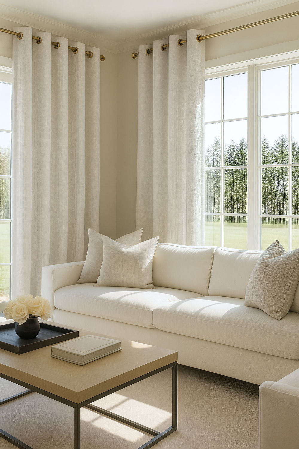 Pack 2 Cortina Blackout Lino 140x220cm Blanco-4