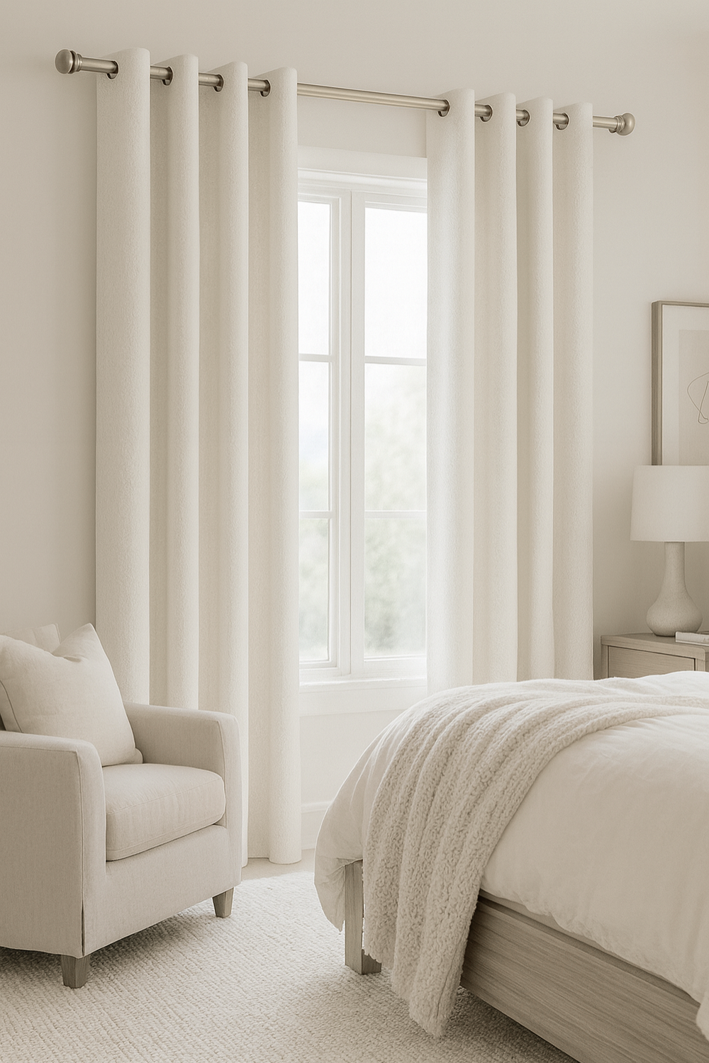 Pack 2 Cortina Blackout Lino 140x220cm Blanco-6