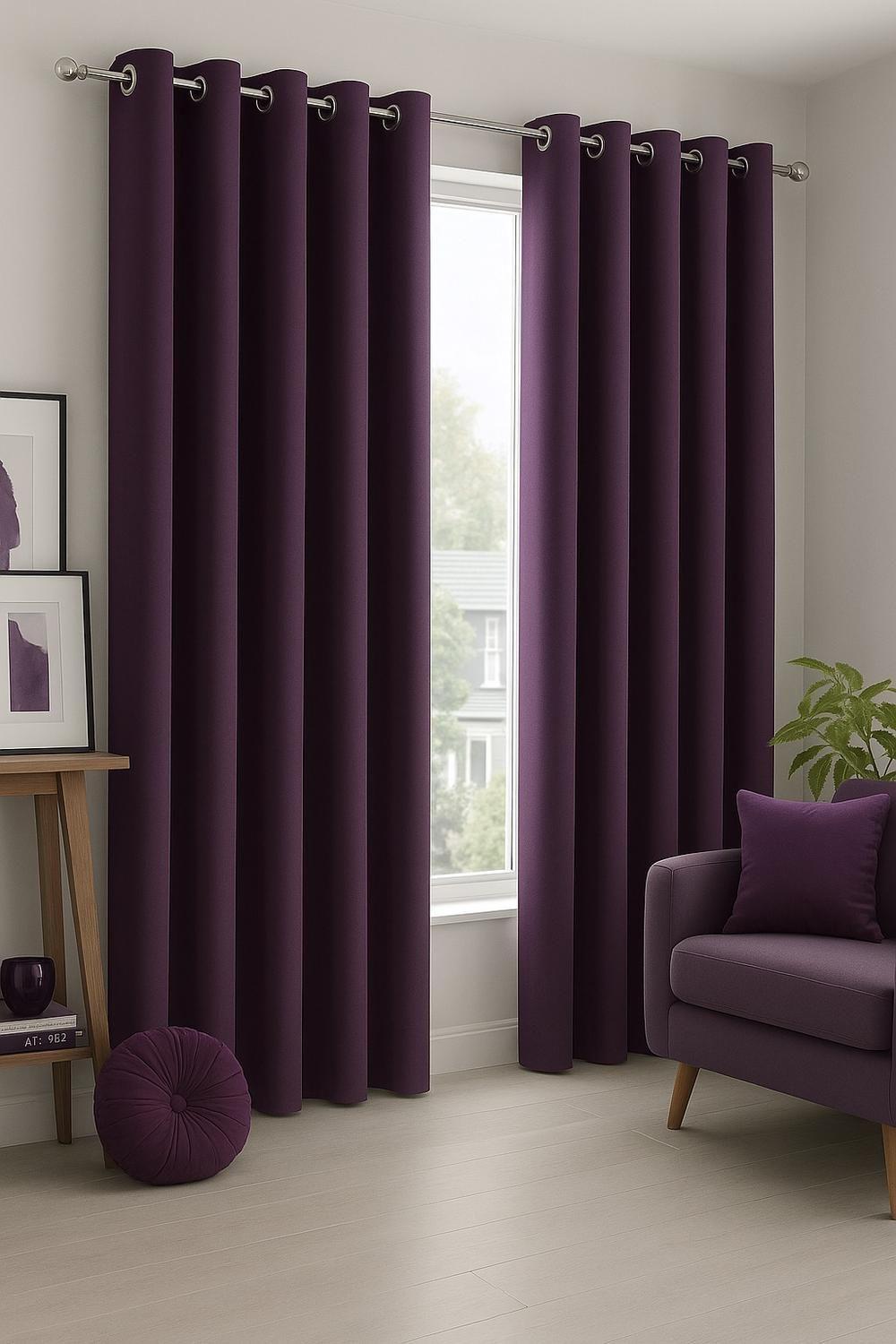 Pack 2 Cortina Tradicional 100% Blackout Morado-4