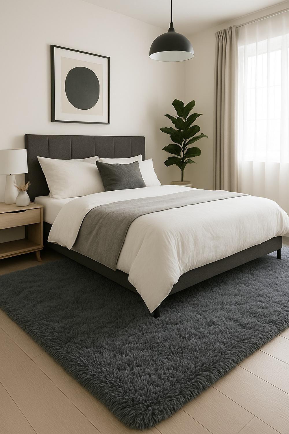 Alfombra Peluda Shaggy Gris 150x200-2