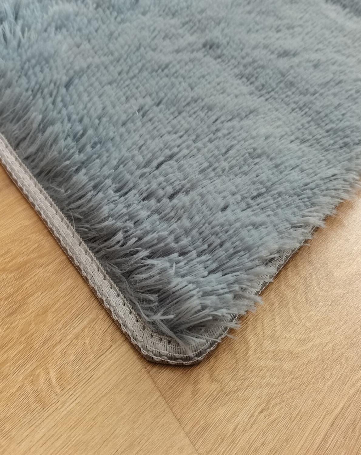 Alfombra Peluda Shaggy Gris 150x200-5