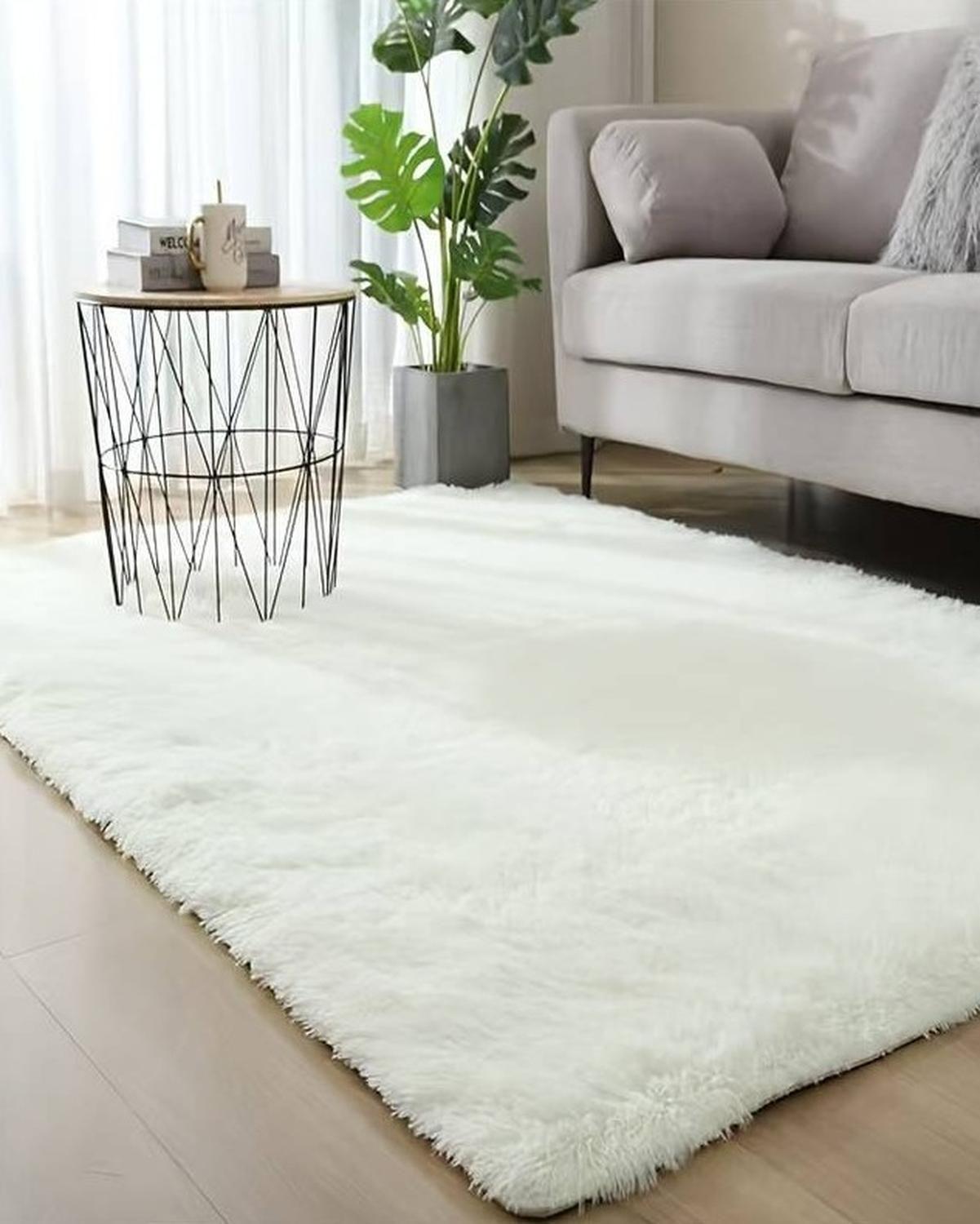 Alfombra Peluda Shaggy Crema 200x220-2