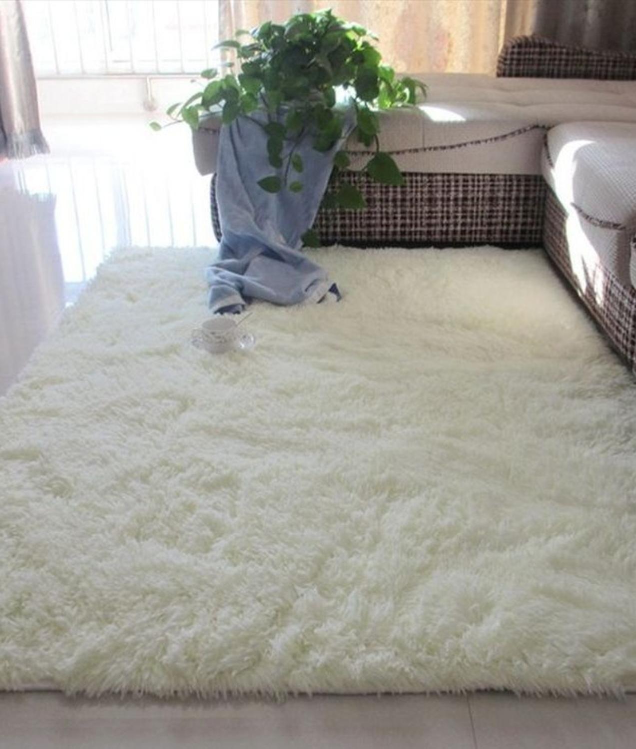 Alfombra Peluda Shaggy Crema 200x220-3