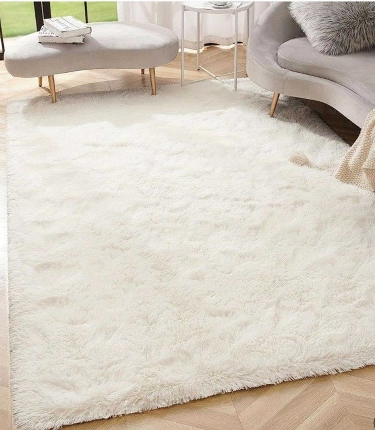 Alfombra Peluda Shaggy Crema 200x220-5