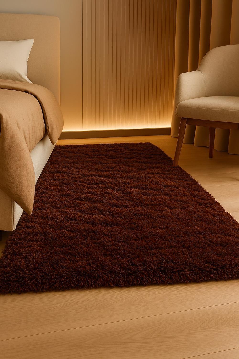 Alfombra Bajada De Cama Clems Shaggy 60x150 Café-3