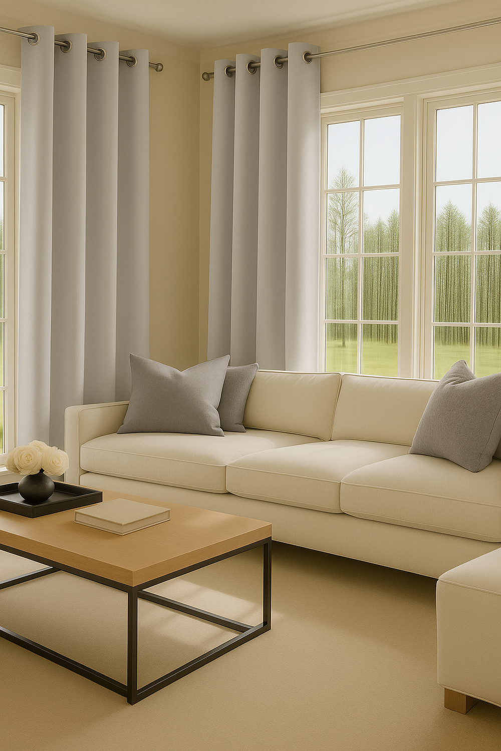 Cortina Tradicional 100% Blackout Marfil-2